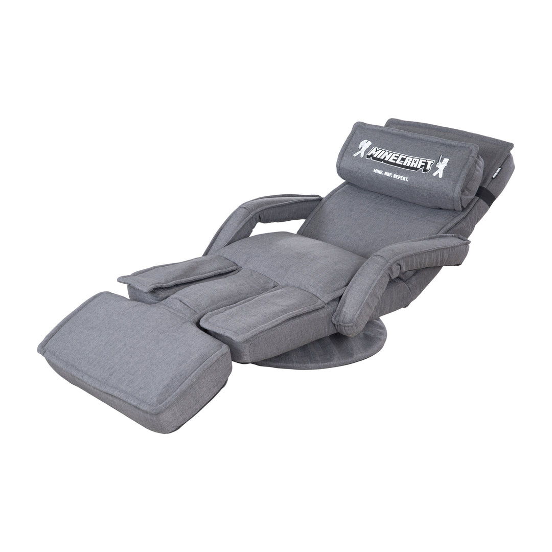 Fauteuil de jeu 'Minecraft' avec accoudoirs, repose-jambes et appui-tête - avec support clavier