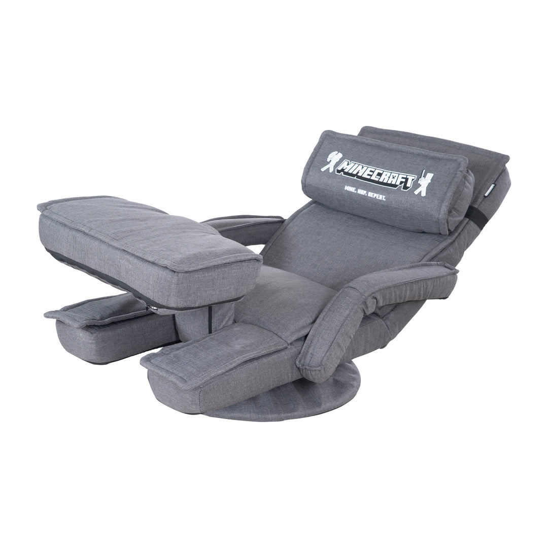 Fauteuil de jeu 'Minecraft' avec accoudoirs, repose-jambes et appui-tête - avec support clavier