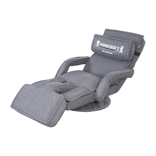 Fauteuil de jeu 'Minecraft' avec accoudoirs, repose-jambes et appui-tête - avec support clavier