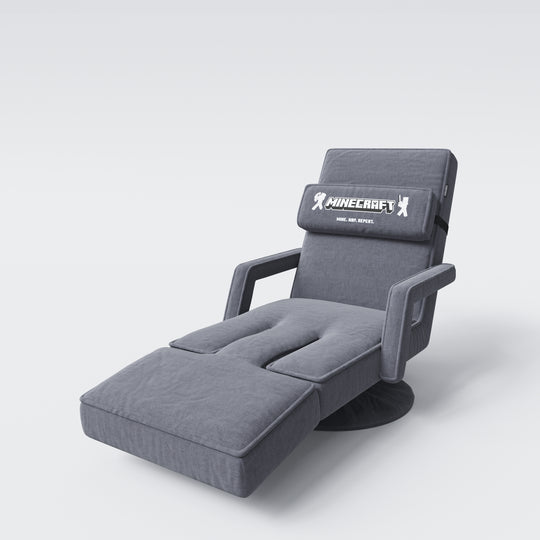 Fauteuil de jeu 'Minecraft' avec accoudoirs, repose-jambes et appui-tête - avec support clavier