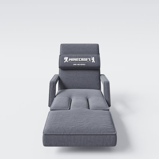 Fauteuil de jeu 'Minecraft' avec accoudoirs, repose-jambes et appui-tête - avec support clavier