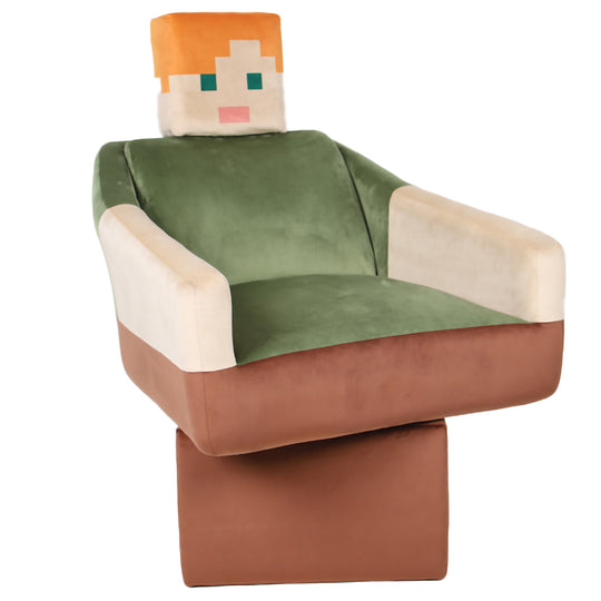 Fauteuil pivotant 'Minecraft' - Design Alex - Accoudoirs et appuie-tête - Multicolore