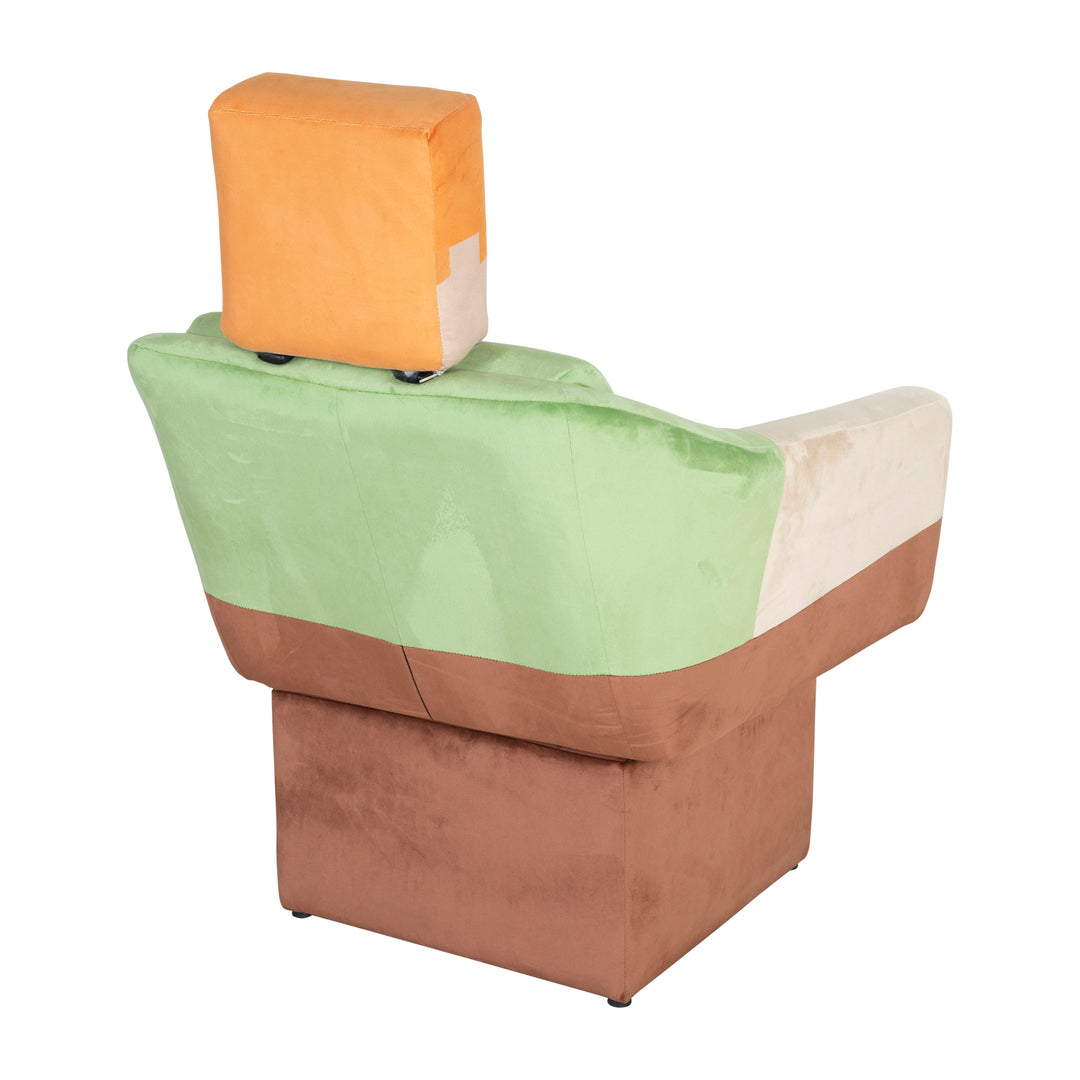 Fauteuil pivotant 'Minecraft' - Design Alex - Accoudoirs et appuie-tête - Multicolore