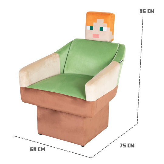 Fauteuil pivotant 'Minecraft' - Design Alex - Accoudoirs et appuie-tête - Multicolore