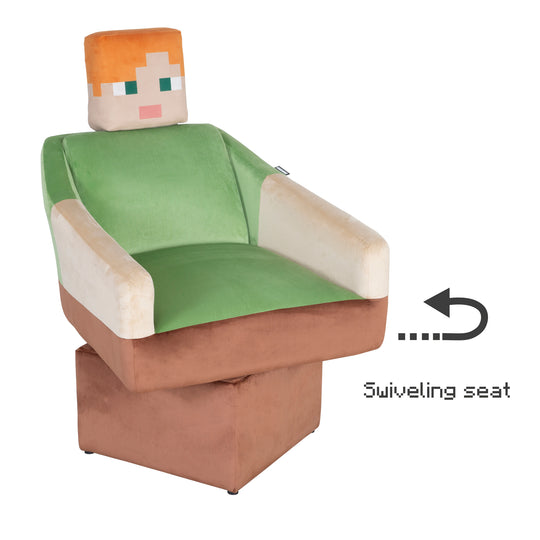 Fauteuil pivotant 'Minecraft' - Design Alex - Accoudoirs et appuie-tête - Multicolore