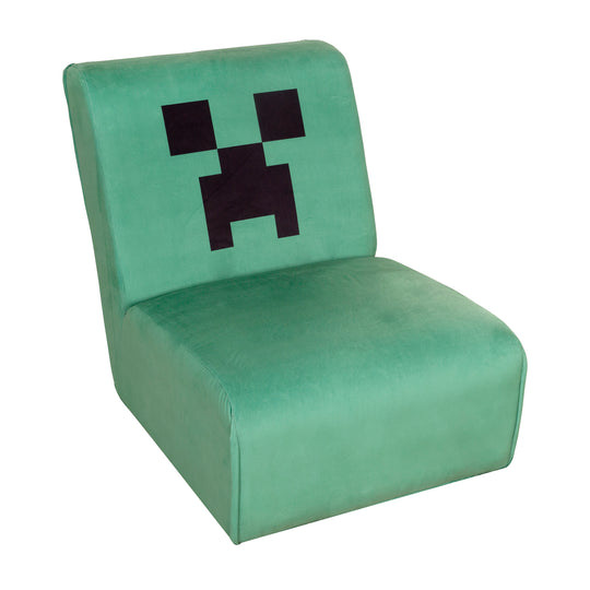 Sillón giratorio acolchado 'Minecraft' – Diseño Creeper – Verde / Negro