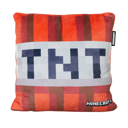Coussin décoratif 'Minecraft' avec rembourrage - TNT - tissu en velours