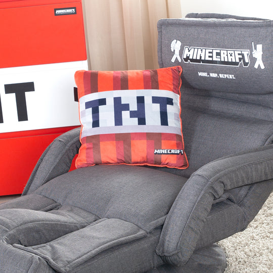 Coussin décoratif 'Minecraft' avec rembourrage - TNT - tissu en velours