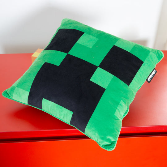 Coussin décoratif 'Minecraft' avec rembourrage - Creeper - tissu en velours