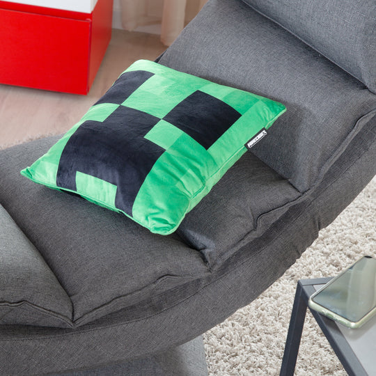 Coussin décoratif 'Minecraft' avec rembourrage - Creeper - tissu en velours