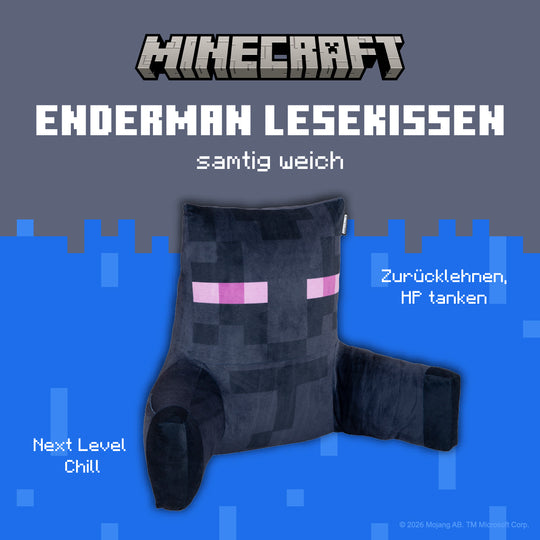 Coussin de lecture et de relaxation 'Minecraft' - Enderman - Tissu en velours