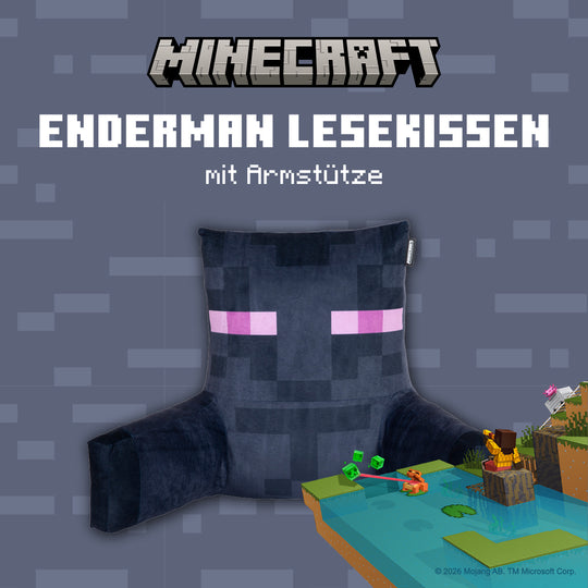 Coussin de lecture et de relaxation 'Minecraft' - Enderman - Tissu en velours