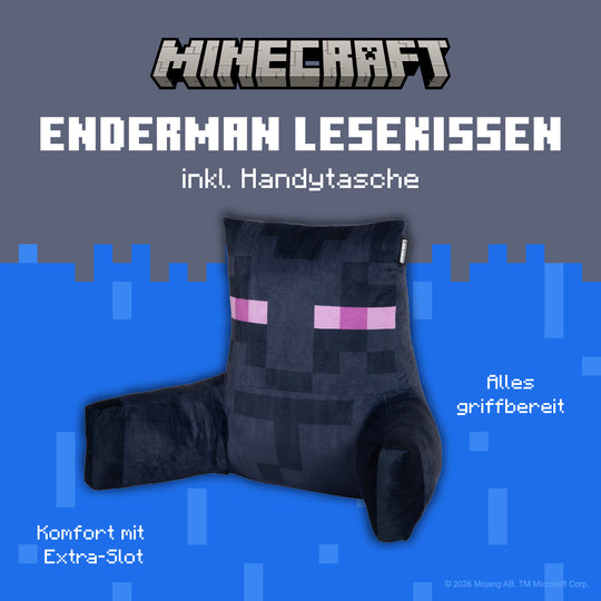 Coussin de lecture et de relaxation 'Minecraft' - Enderman - Tissu en velours