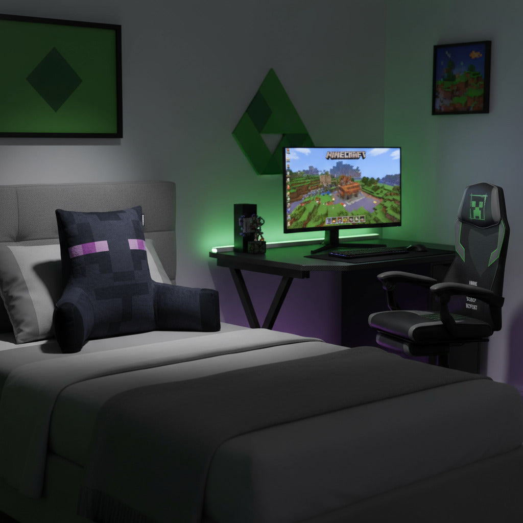 Coussin de lecture et de relaxation 'Minecraft' - Enderman - Tissu en velours