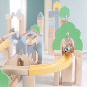 Wooden Marble Run 60-piece Set incl. 20-piece Supplementary Landscaping Set