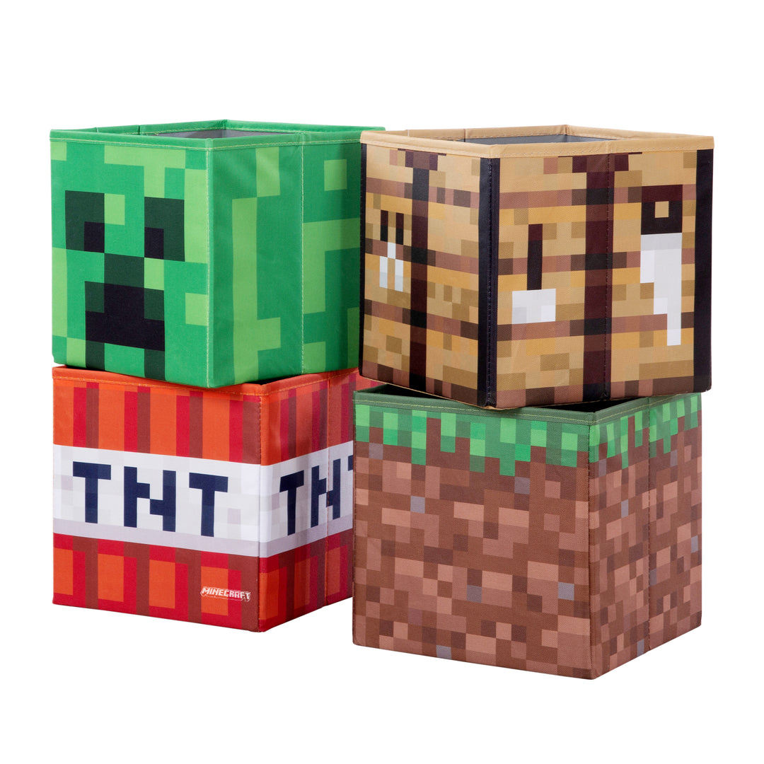 Banc de lecture 'Minecraft' avec coussin et boîtes de rangement