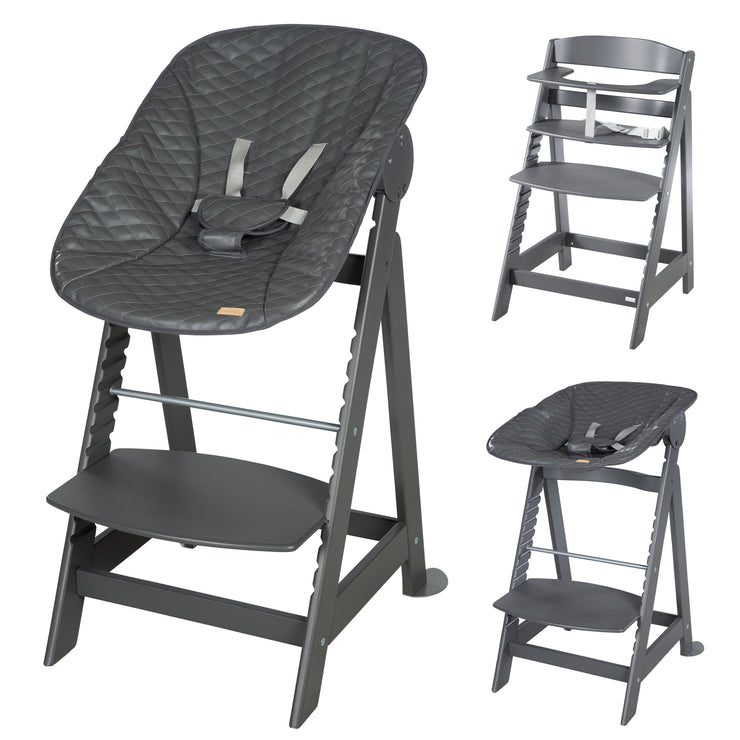 Trona "Born Up" Set 2en1, "Graphite quilted" con función de reclinado