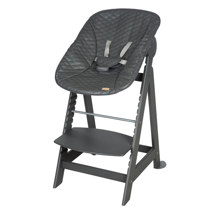 Grow-Along High Chair 'Born Up' Set 2in1, 'Graphite stepped' with reclining function