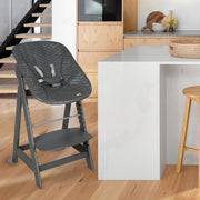 Grow-Along High Chair 'Born Up' Set 2in1, 'Graphite stepped' with reclining function