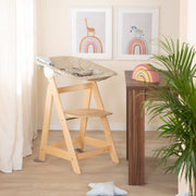 Treppenhochstuhl 'Born Up' Set 2in1, 'Greyish gesteppt', Hochstuhl mit Liegefunktion