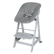 Chaise haute de l'escalier «Born» Set 2in1 en gris, y compris la fixation laïque «Stone Stepped»