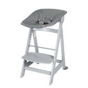 High chair 'Born Up' Set 2in1 in grey, incl. recliner top 'Stone quilted'