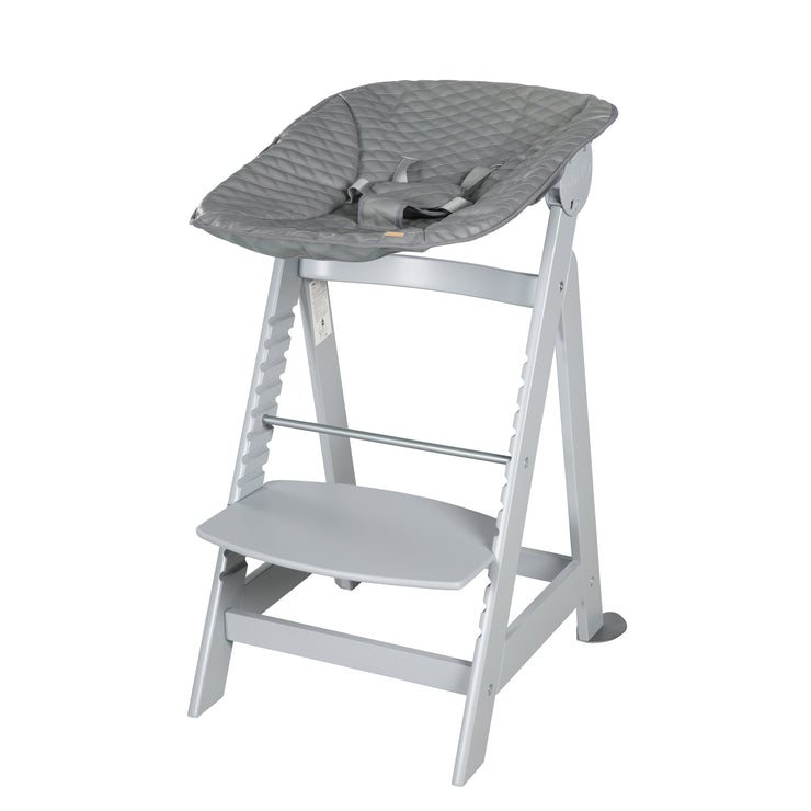 Chaise haute de l'escalier «Born» Set 2in1 en gris, y compris la fixation laïque «Stone Stepped»