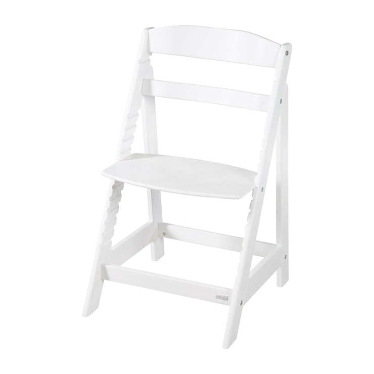 Trona 'Born Up' Set 2en1 en blanco, incl. tapa reclinable 'Acolchado grisáceo'