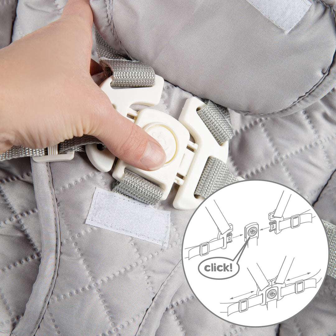 Seggiolone 'Born Up' Set 2in1 in bianco, inclusa la funzione sdraio 'Greyish trapuntato'