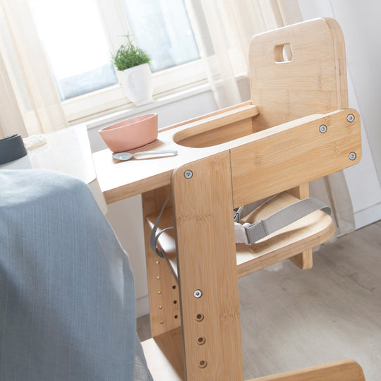 Trona para Bebés 'Nature Up' con Bandeja - Fabricada en Madera de Bambú Certificada FSC