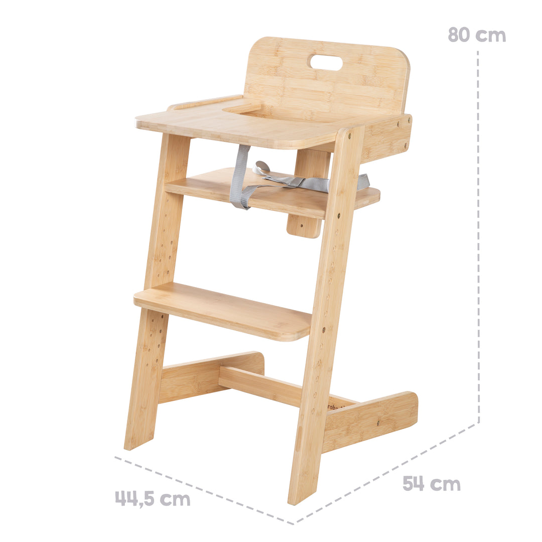 Trona para Bebés 'Nature Up' con Bandeja - Fabricada en Madera de Bambú Certificada FSC