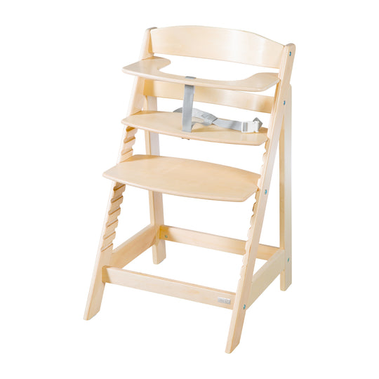 Trona combinada 'Sit Up Flex', ajustable hasta la silla juvenil, madera natural