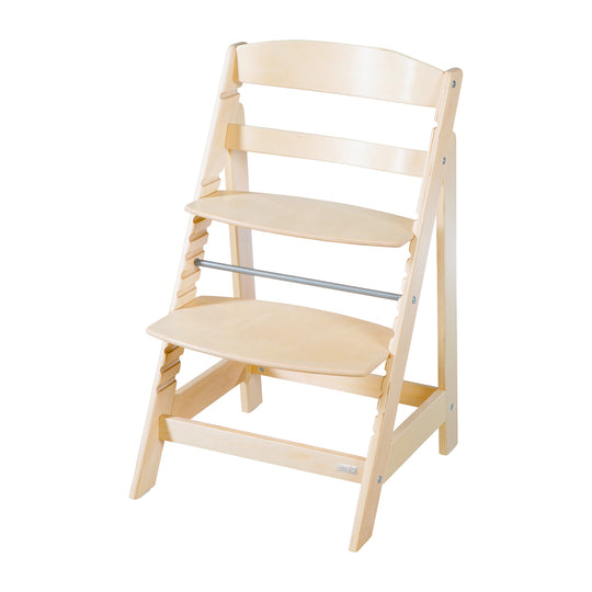 Trona combinada 'Sit Up Flex', ajustable hasta la silla juvenil, madera natural