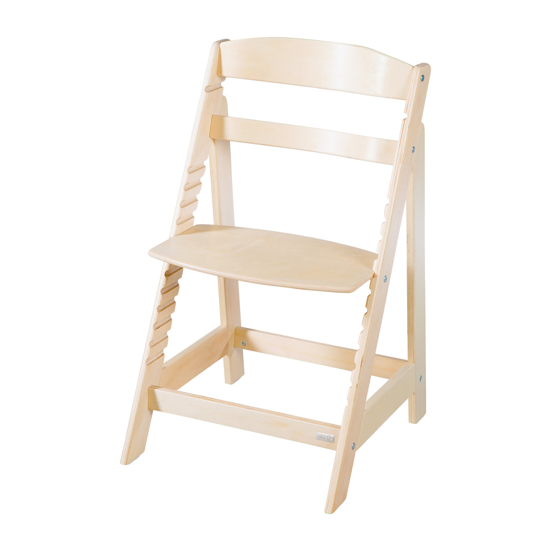 Trona combinada 'Sit Up Flex', ajustable hasta la silla juvenil, madera natural