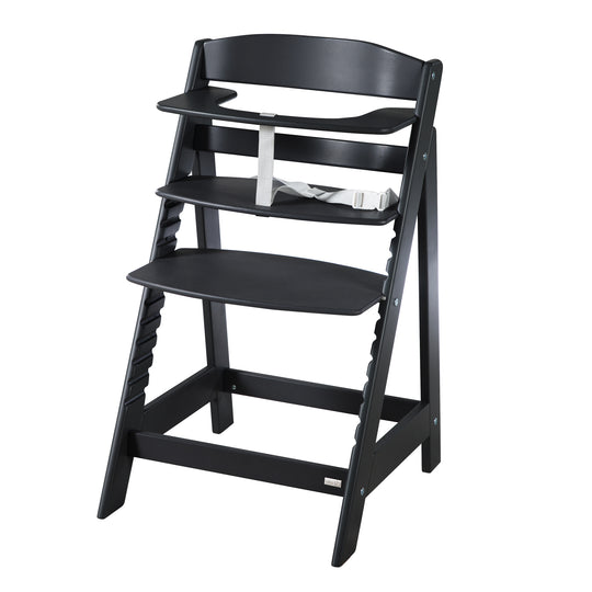 Trona combinada 'Sit Up Flex', ajustable hasta la silla juvenil, madera pintada en negro