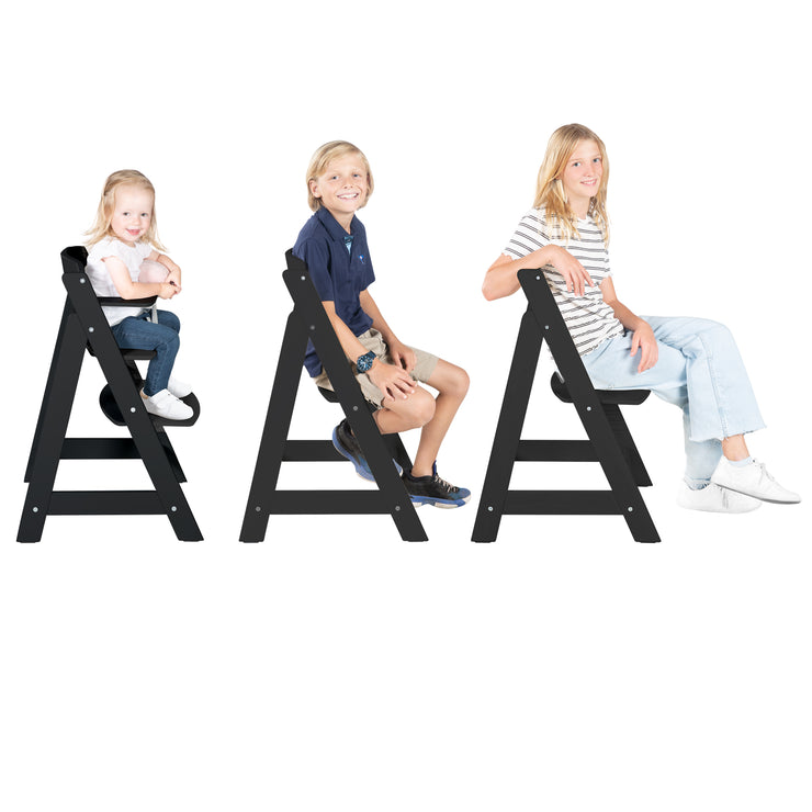 Stair elevator 'Sit up Flex', growing to the youth chair, wood painted black