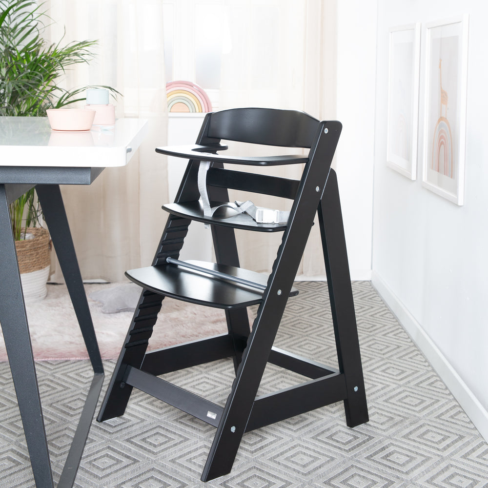 Chaise haute 'Sit Up Flex' - Évolutive jusqu'à la chaise d'adolescent - Bois laqué noir