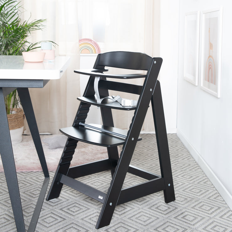 Stair elevator 'Sit up Flex', growing to the youth chair, wood painted black
