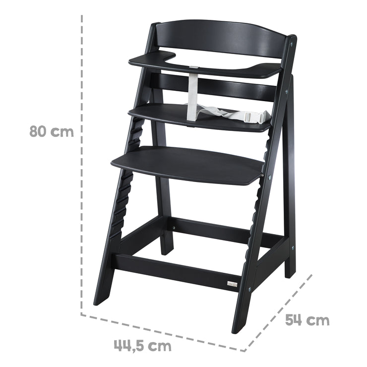 Stair elevator 'Sit up Flex', growing to the youth chair, wood painted black