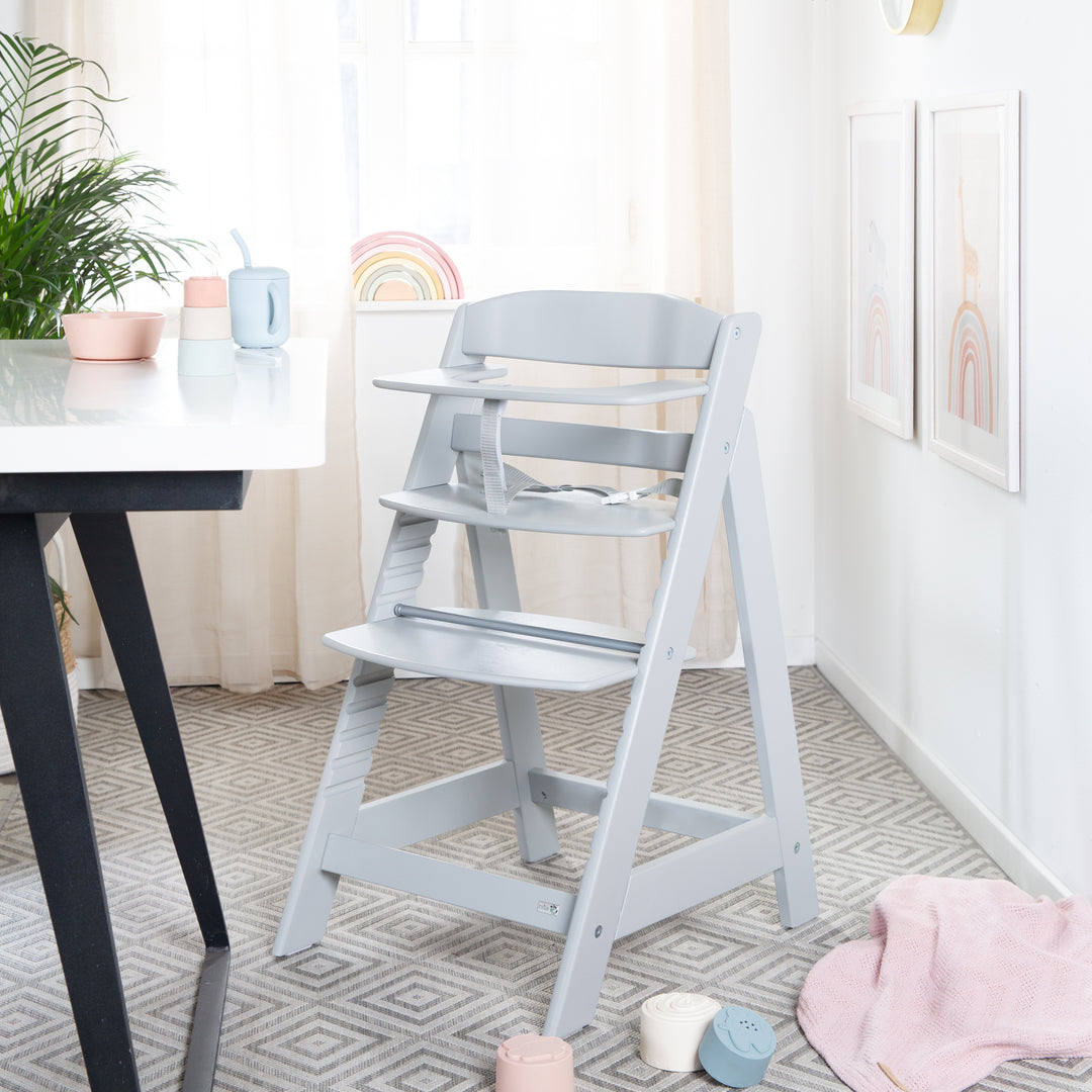 Trona combinada 'Sit Up Flex', ajustable hasta la silla juvenil, madera taupe