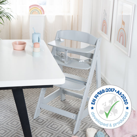 Trona combinada 'Sit Up Flex', ajustable hasta la silla juvenil, madera taupe
