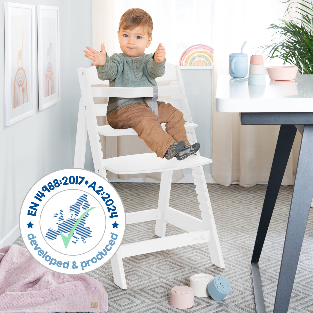 High Chair 'Sit Up III', Adjustable from Baby to Youth Chair, Wood, White