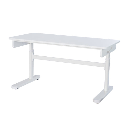 Escritorio Basic blanco - Escritorio infantil regulable en altura 62-78 cm - Mesa ergonómica para habitación infantil y juvenil - Sin cajón - 110x60 cm - Diseño moderno - Estable y fácil de limpiar