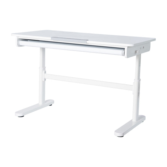 Escritorio con cajón blanco - Escritorio infantil regulable en altura 62-78 cm - Escritorio infantil ergonómico con espacio de almacenamiento - Para niños y jóvenes - Incl. cajón - 110x60 cm - Diseño moderno - Estable y fácil de cuidar