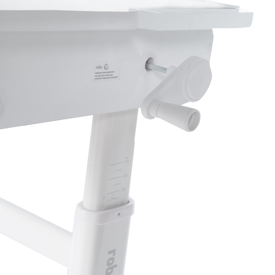 Escritorio con cajón blanco - Escritorio infantil regulable en altura 62-78 cm - Escritorio infantil ergonómico con espacio de almacenamiento - Para niños y jóvenes - Incl. cajón - 110x60 cm - Diseño moderno - Estable y fácil de cuidar