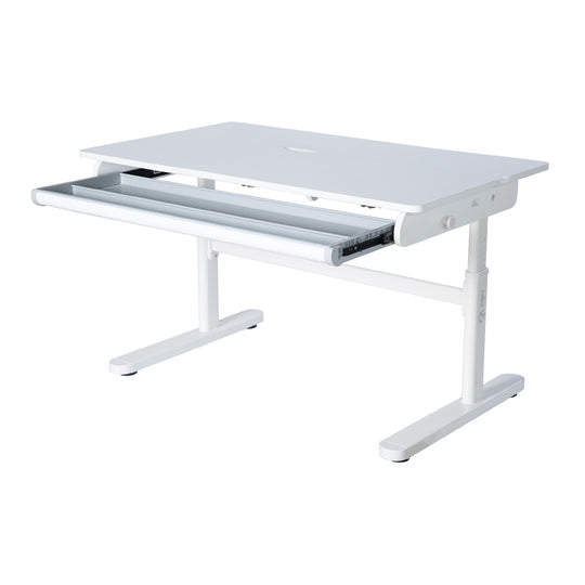Escritorio inclinable con cajón blanco - Escritorio infantil regulable en altura 62-78 cm - Con encimera basculante y espacio de almacenamiento - Para niños y jóvenes - Ergonómico y funcional - 110 x 60 cm - Diseño moderno