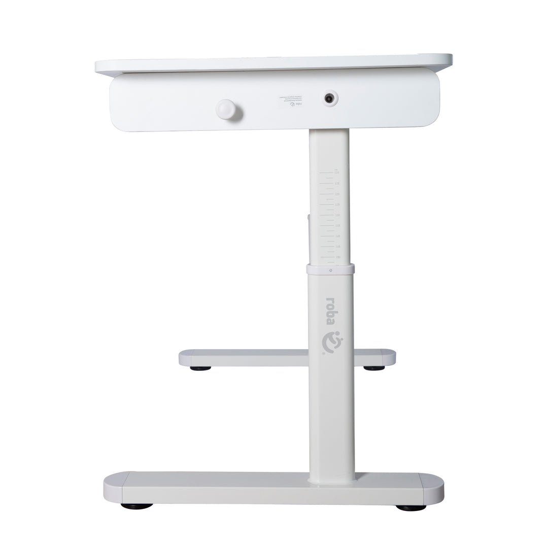 Escritorio parcialmente inclinado con cajón blanco - Escritorio infantil ajustable en altura 62-78 cm - Mitad derecha de la mesa inclinable - Con almacenamiento y superficie de trabajo ergonómica - 110x60 cm - Niños y adolescentes - Moderno y estable