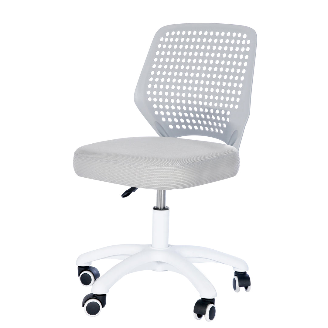 Kinderbürostuhl Smart Grow Basic - Ergonomischer Drehstuhl - Höhenverstellbar - Weiß / Grau
