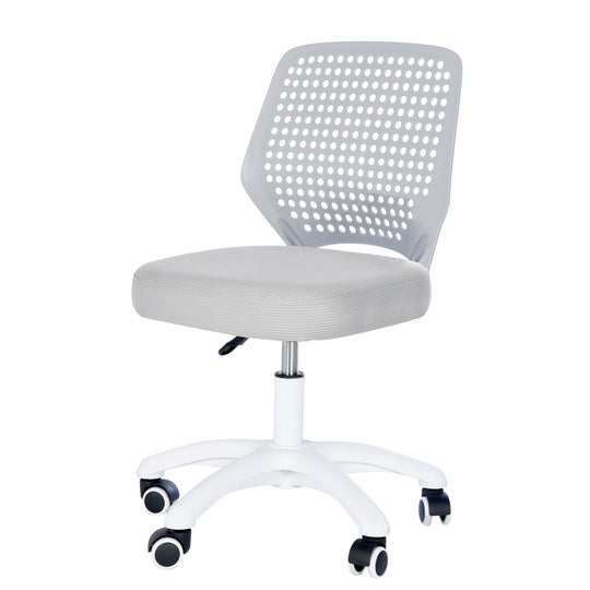 Kinderbürostuhl Smart Grow Basic - Ergonomischer Drehstuhl - Höhenverstellbar - Weiß / Grau