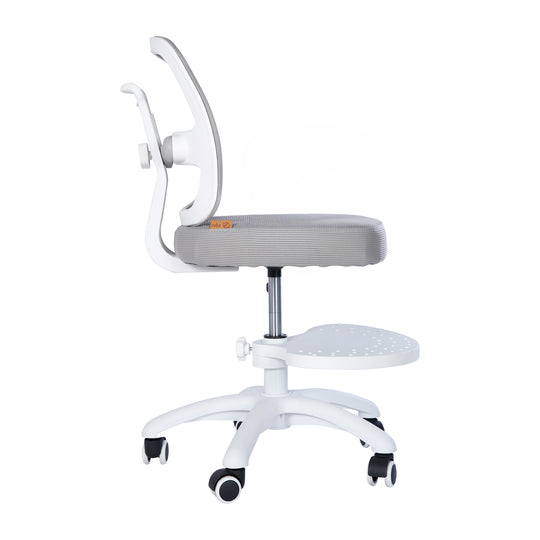 Kinderbürostuhl Smart Grow 2D- Ergonomischer Drehstuhl - Höhenverstellbar - Weiß / Grau
